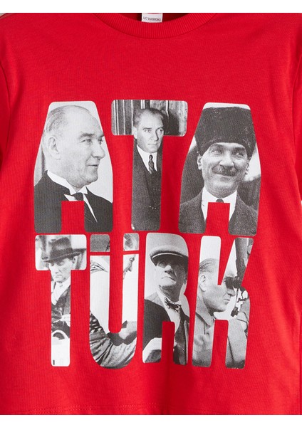 Yeni Sezon Bisiklet Yaka Atatürk Baskılı Erkek Çocuk Tişört fiyatları