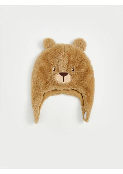Yeni Sezon Ayı Figürlü Pelüş Erkek Bebek Kar Şapkası