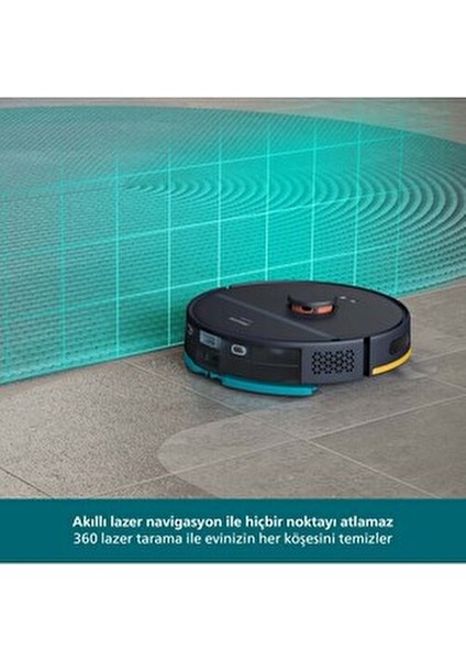 2000 Serisi Robot Süpürge, Islak ve Kuru Temizlik, Otomatik Boşaltma, Lacivert, XU2100/15