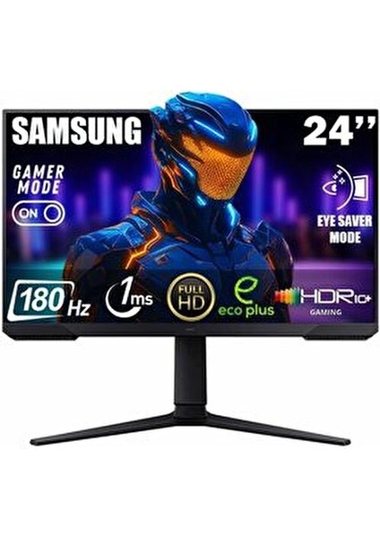 Samsung Odyssey G3 LS24DG302EUXUF 24" Oyuncu Monitörü, 1ms, Va, 180Hz, Freesync Premium, Haspivot...