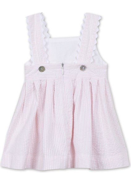 Pembe Çizgili Askılı Kız Bebek Elbise fiyatları