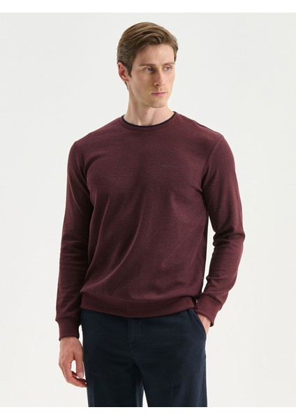 Yeni Sezon Bisiklet Yaka Baskılı Erkek Sweatshirt