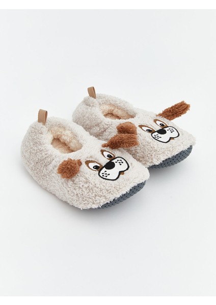 Yeni Sezon Hayvan Nakışlı Pelüş Erkek Bebek Panduf