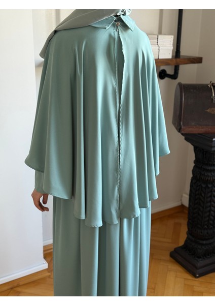 Mint Pelerinli Elbise 5084 indirimleri