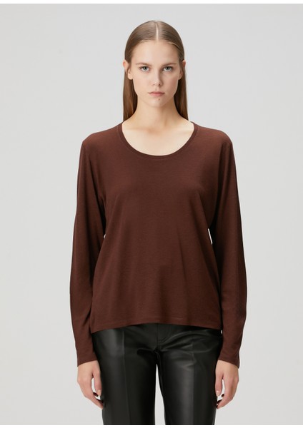 Ava Kahverengi Uzun Kollu T-Shirt modelleri