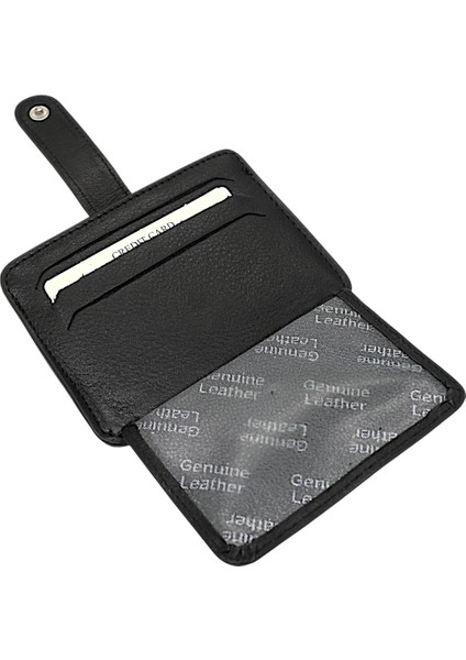 Hakiki Deri Bol Kart Bölmeli Patlı Unisex Kartlık - Siyah modelleri