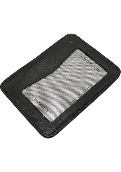 Hakiki Deri Bol Kart Bölmeli Patlı Unisex Kartlık - Siyah fırsatları