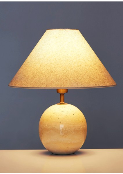 Round Açık Bej Traverten Abajur fiyatları