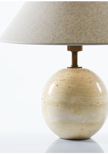 Round Açık Bej Traverten Abajur modelleri