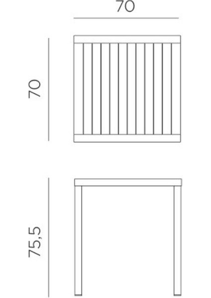 Cube Kare Bahçe Masası 70 cm fiyatları
