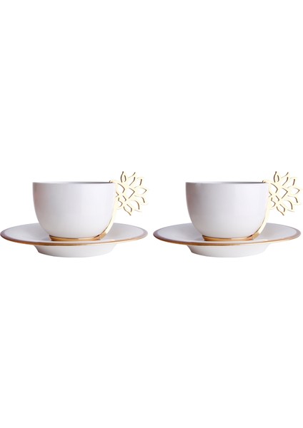 Lotus Exclusive Porselen 2li Kahve Fincanı Seti
