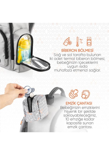 Gri Çok Fonksiyonlu Anne Baba ve Bebek Bakım Sırt Çantası fırsatları