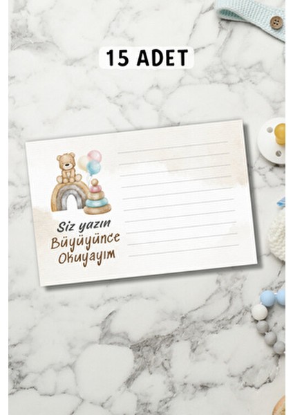 Cinsiyet Belirleme Partisi Bebeğe Mektup 15 Adet Baby Shower Dilek Kartı Bebek Anı Kız Mı Erkek Mi
