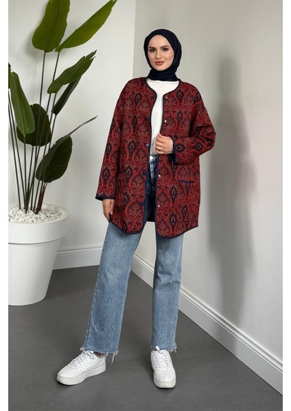 Noltalji Etnik Desen Ceket Bordo fiyatları