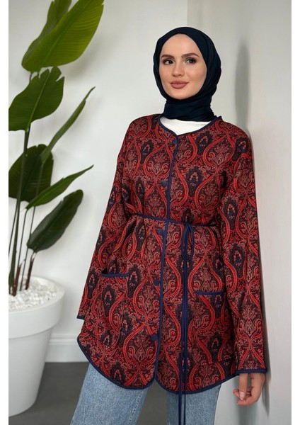 Noltalji Etnik Desen Ceket Bordo fırsatları