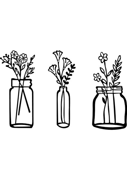 Life In The Vases - 112X70 cm Metal Duvar Dekoru - Metal Sanatları fırsatları