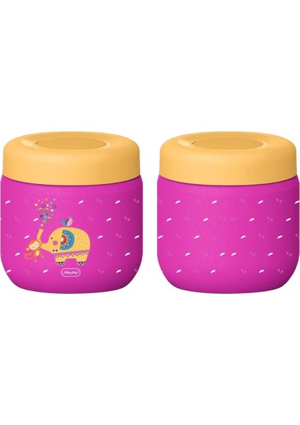 Jolly Elephant Koyu Pembe Çelik Çocuk Termos Yemek Kabı modelleri