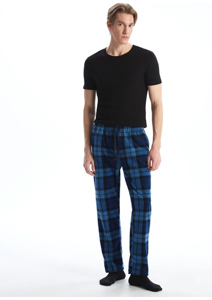 Yeni Sezon Standart Kalıp Ekose Polar Pijama Alt