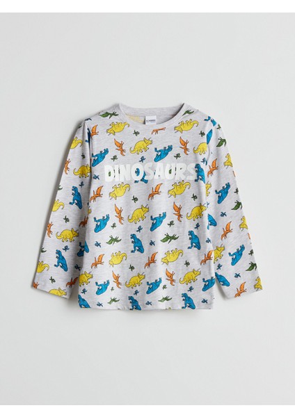 Yeni Sezon Bisiklet Yaka Baskılı Erkek Çocuk Pijama Takımı fiyatları