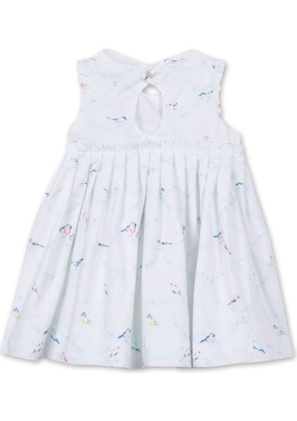 Beyaz Kuş Baskılı Kolsuz Kız Bebek Elbise fiyatları