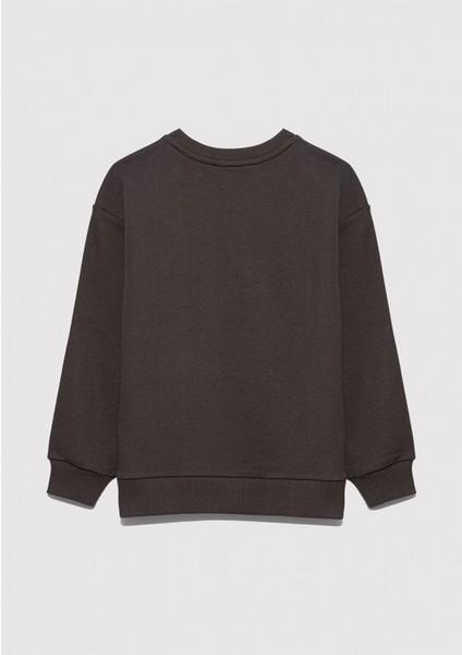 6S10054-71593 Mv Baskılı Kahverengi Sweatshirt modelleri
