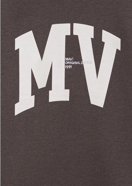 6S10054-71593 Mv Baskılı Kahverengi Sweatshirt fırsatları