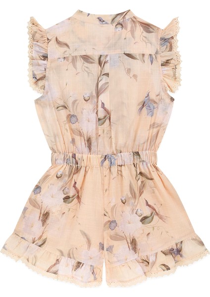 Cascadian Krem Çiçek Desenli Kız Çocuk Tulum modelleri