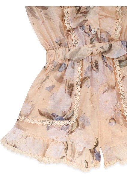 Cascadian Krem Çiçek Desenli Kız Çocuk Tulum indirimleri