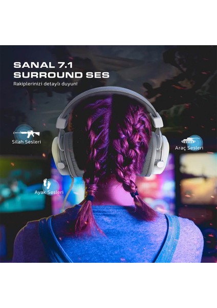 H6 Rgb 7.1 Ampligame Mikrofonlu Oyuncu Kulaklığı modelleri