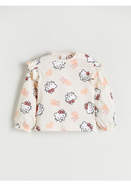 Yeni Sezon Hello Kitty Baskılı Kız Bebek Bluz ve Pantolon 2'li modelleri