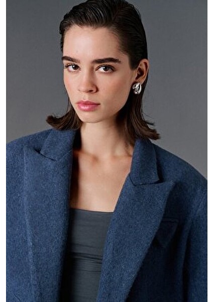 Cep Detaylı Oversize Kaşe Crop Ceket modelleri