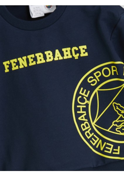 Yeni Sezon Bisiklet Yaka Fenerbahçe Baskılı Erkek Bebek Sweatshirt ve Eşofman Alt 2'li fırsatları