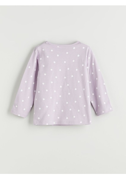 Yeni Sezon Bisiklet Yaka Uzun Kollu Daisy Duck Baskılı Kız Bebek Sweatshirt ve Tayt 2'li modelleri