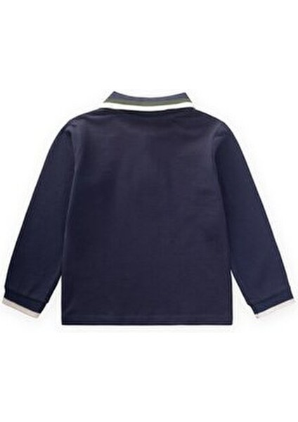 Uzun Kollu Polo Yaka T-Shırt 2-14 Yaş Lacivert fiyatları