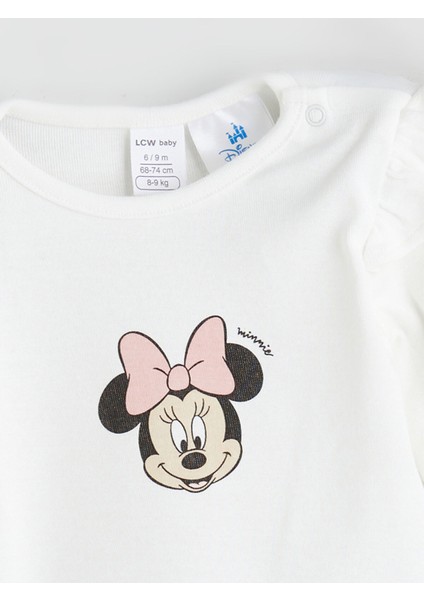 Yeni Sezon Minnie Mouse Lisanslı Kız Bebek Çıtçıtlı Body 2'li modelleri