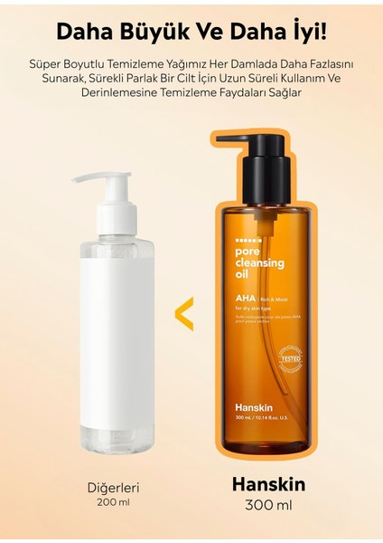 Pore Cleansing Oil Aha Kuru Ciltler Için Gözenek ve Makyaj Temizleme Yağı 300 ml fiyatları