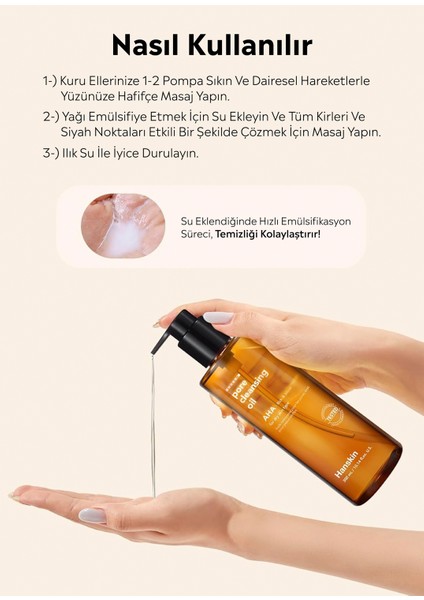 Pore Cleansing Oil Aha Kuru Ciltler Için Gözenek ve Makyaj Temizleme Yağı 300 ml modelleri