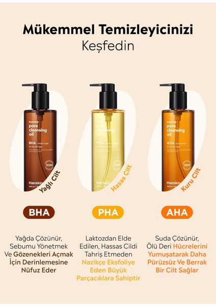 Pore Cleansing Oil Aha Kuru Ciltler Için Gözenek ve Makyaj Temizleme Yağı 300 ml fırsatları