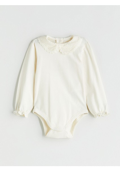 Yeni Sezon Bebe Yaka Basic Kız Bebek Çıtçıtlı Bodysuit