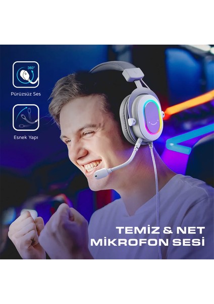 H6 Rgb 7.1 Ampligame Mikrofonlu Oyuncu Kulaklığı indirimleri