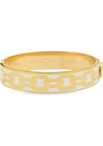 Chain Cream Gold Hinged Bangle Bileklik