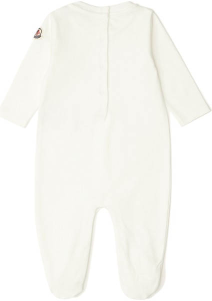 Beyaz Ayıcık Baskılı Unisex Bebek Ayaklı Tulum fiyatları