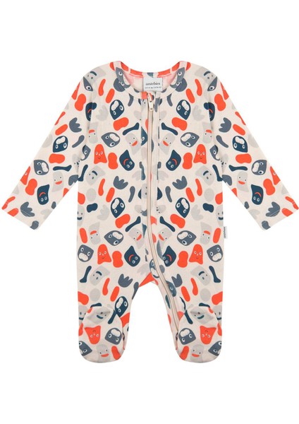 Eğlenceli Canavarlar Erkek Bebek Patikli Tulum