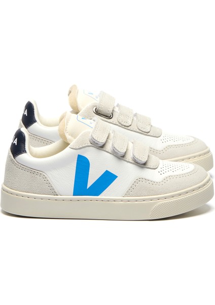 Small V-90 Beyaz Mavi Çocuk Deri Sneaker