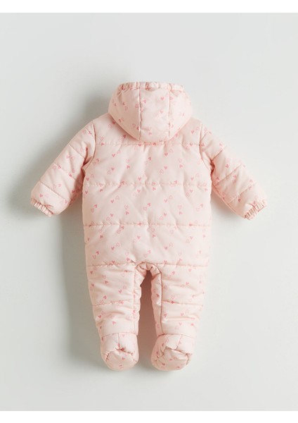 Yeni Sezon Kapüşonlu Baskılı Kız Bebek Astronot Mont modelleri