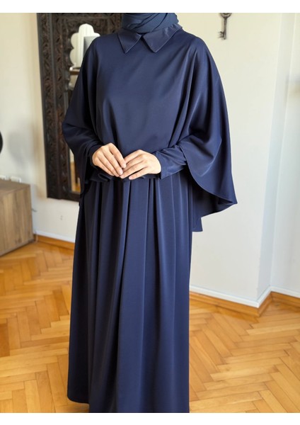 Lacivert Pelerinli Elbise 5084 fiyatları