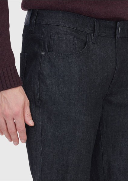 Siyah Düz Slim Fit Denim Pamuk Karışımlı Pantolon modelleri