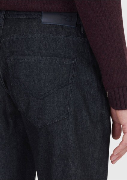 Siyah Düz Slim Fit Denim Pamuk Karışımlı Pantolon fırsatları