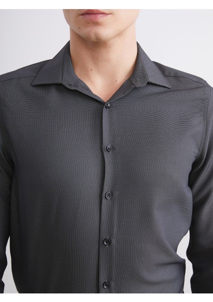 Yeni Sezon Slim Fit Uzun Kollu Armürlü Erkek Gömlek modelleri