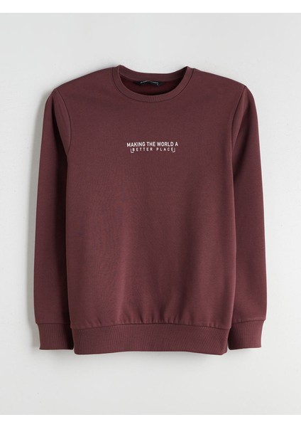 Yeni Sezon Bisiklet Yaka Baskılı Erkek Kalın Sweatshirt indirimleri